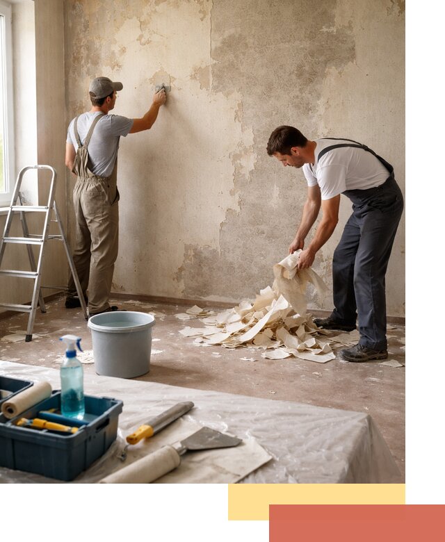 Снятие старых обоев в находке быстро и качественно