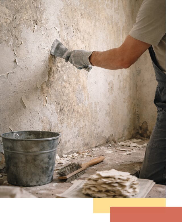 Удаление старой краски со стен в находке качественно и быстро