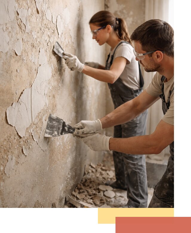 Снятие старой шпаклевки и подготовка поверхностей в находке
