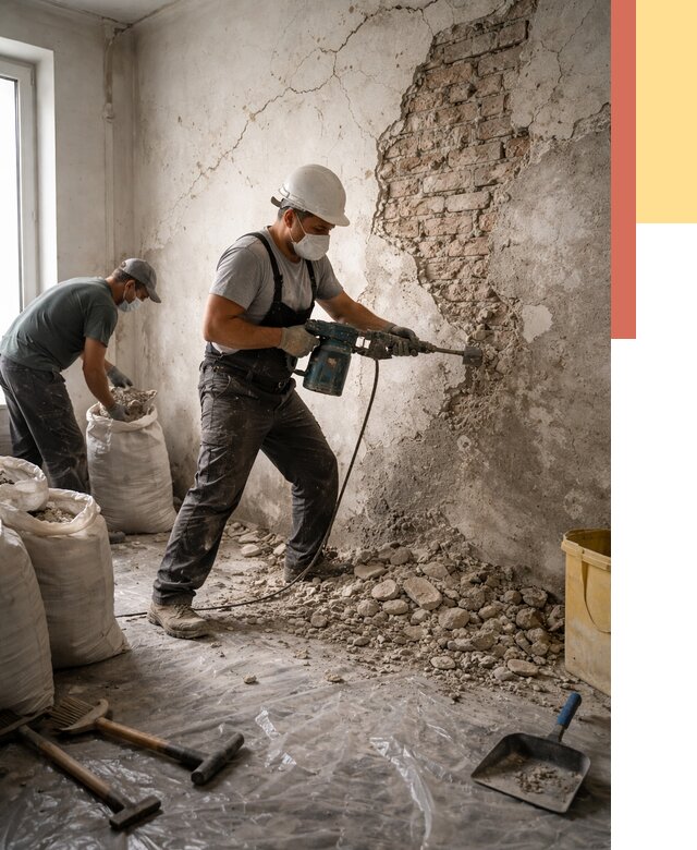 Демонтаж штукатурки со стен в находке от 7427 руб/м² — быстро и недорого | ОТДЕЛОЧНИК-Нхд