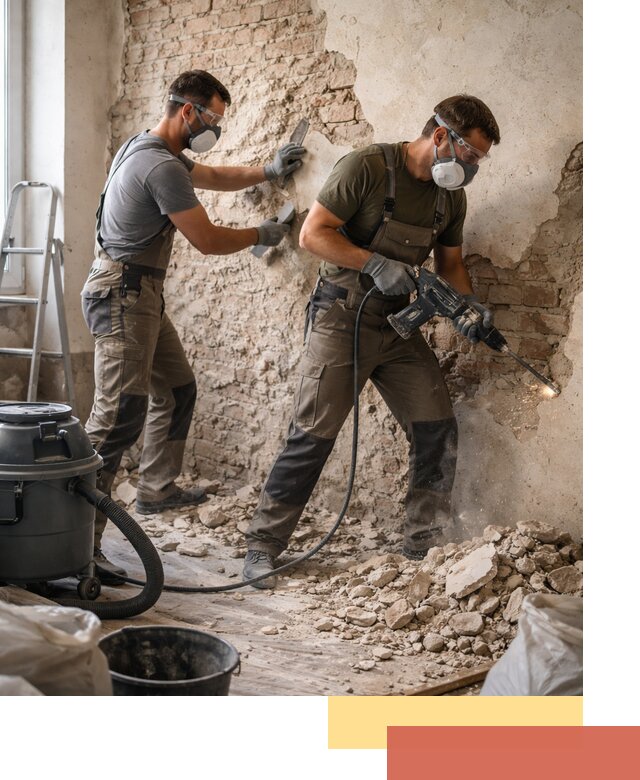 Демонтаж штукатурки со стен в находке быстро и аккуратно