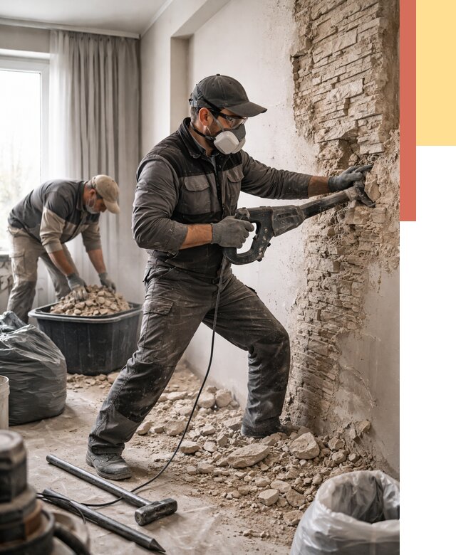 Демонтаж декоративного камня в находке от 1496 руб/м² — быстро и недорого | ОТДЕЛОЧНИК-Нхд