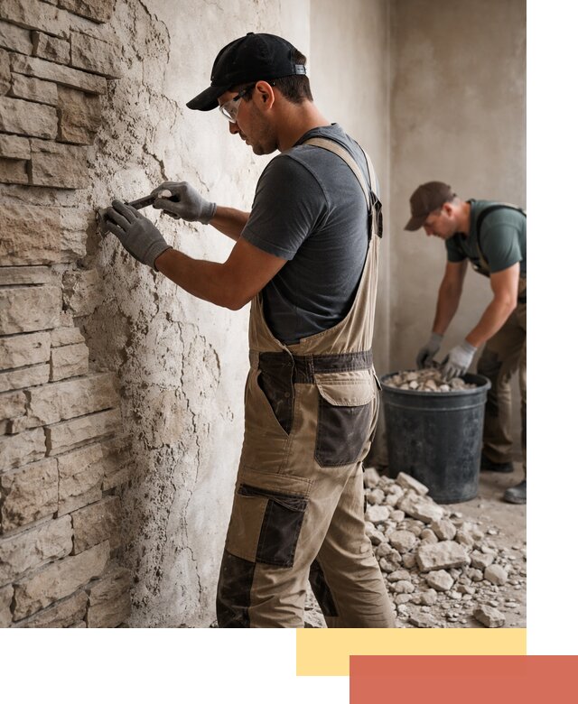 Демонтаж декоративного камня в находке профессионально и безопасно