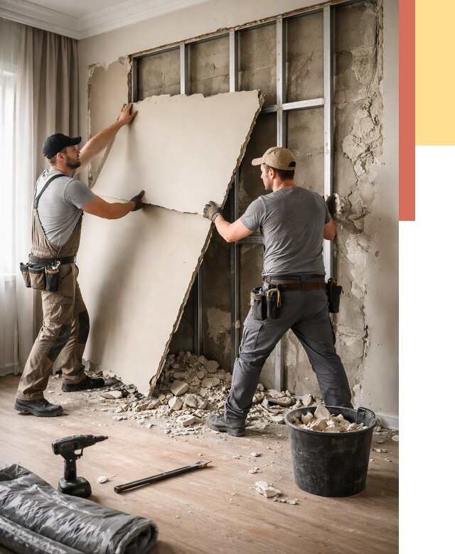 Демонтаж гипсокартона со стен в находке от 361 руб. — услуги демонтажа | ОТДЕЛОЧНИК-Нхд