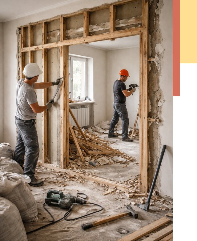 Демонтаж деревянных перегородок в находке от 3301 руб. — быстро и недорого | ОТДЕЛОЧНИК-Нхд