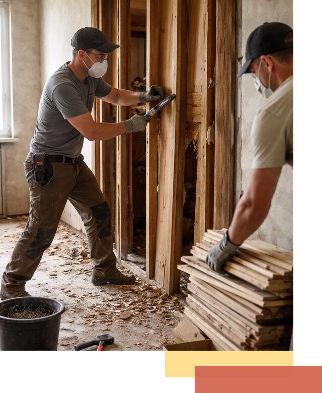 Демонтаж деревянных перегородок в находке быстро и аккуратно