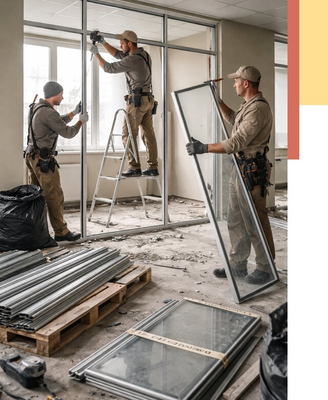 Демонтаж алюминиевых перегородок в находке от 4332 руб. — быстро и недорого | ОТДЕЛОЧНИК-Нхд