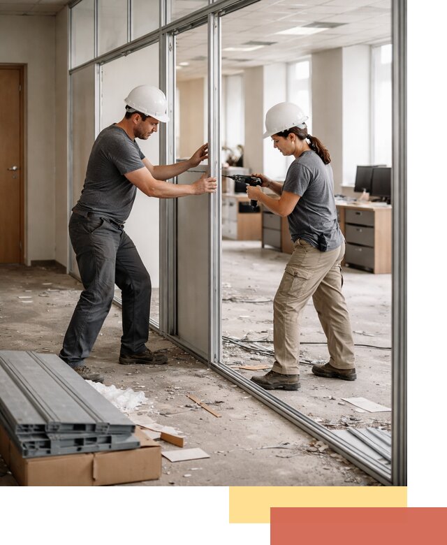 Демонтаж алюминиевых перегородок в находке быстро и аккуратно