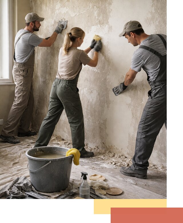 Очистка стен от клея и грунтовки в находке качественно и быстро