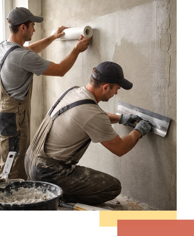 Армирование стен стеклосеткой в находке для прочной отделки