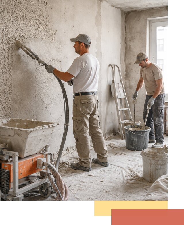 Машинная штукатурка стен в находке — быстро и качественно