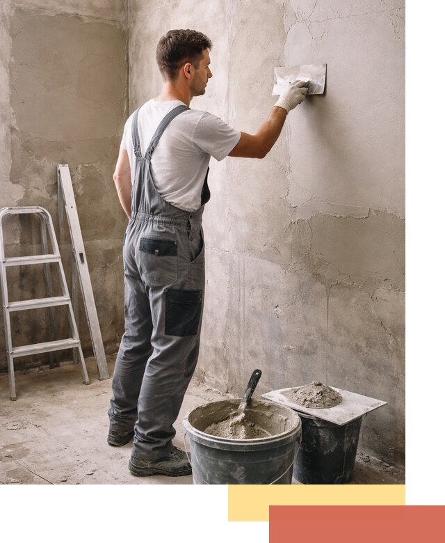 Штукатурка стен в ванной под ключ в находке