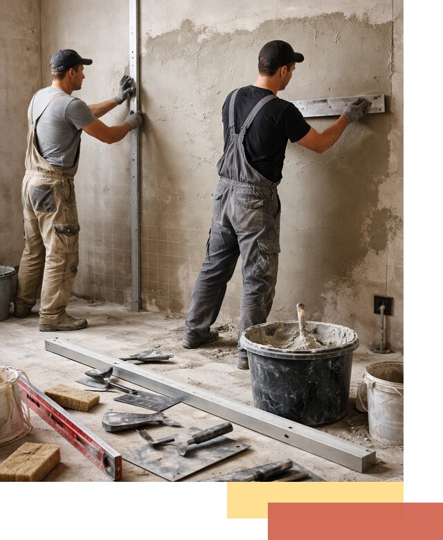 Профессиональная штукатурка стен под плитку в находке