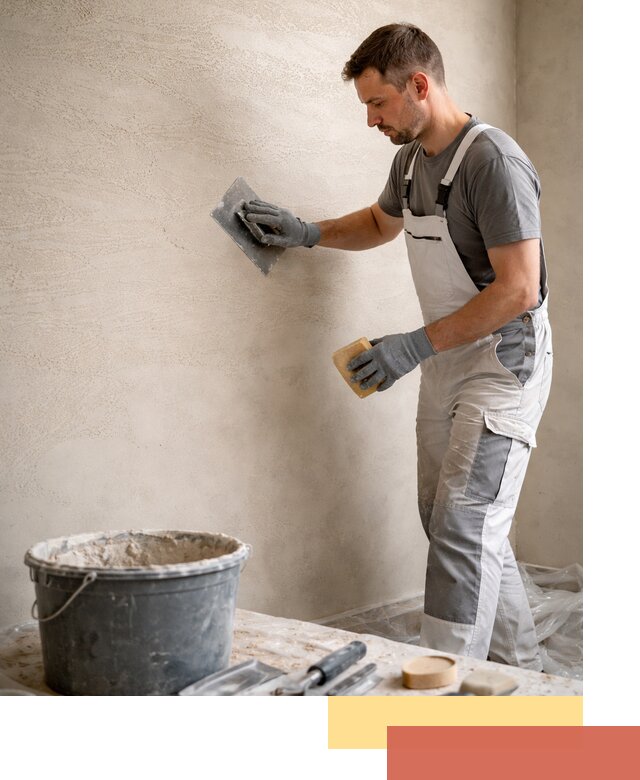 Декоративная штукатурка травертин в находке для стен и потолков