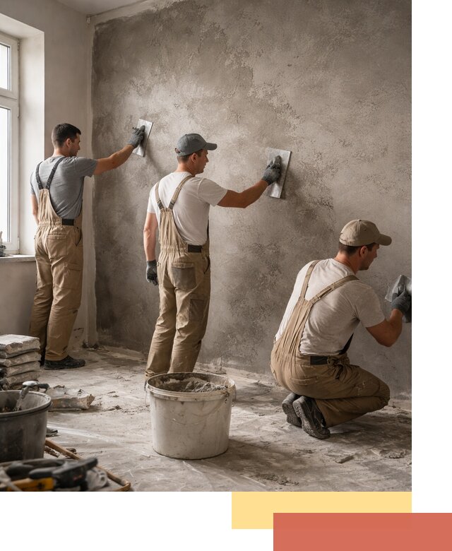 Декоративная штукатурка под бетон в находке для стен и потолков