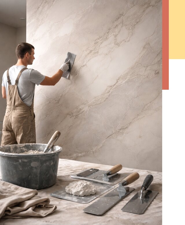 Декоративная штукатурка под мрамор в находке от 2888 руб./м² — быстро и недорого | ОТДЕЛОЧНИК-Нхд