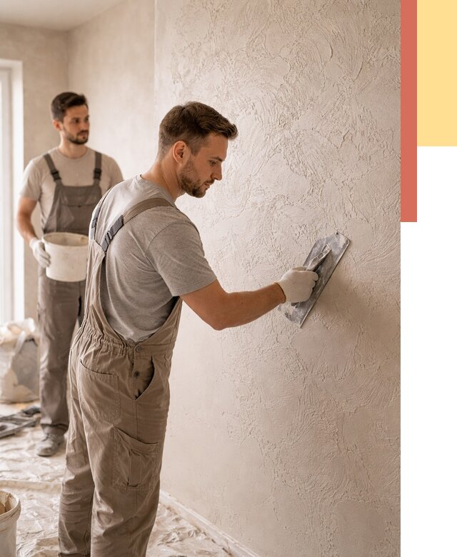 Фактурная штукатурка стен в находке от 4332 руб./м² — заказать под ключ | ОТДЕЛОЧНИК-Нхд