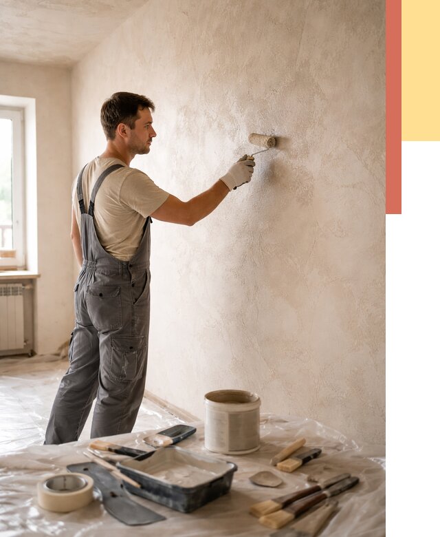 Нанесение лессирующей краски по декоративке в находке от 1805 руб. | ОТДЕЛОЧНИК-Нхд