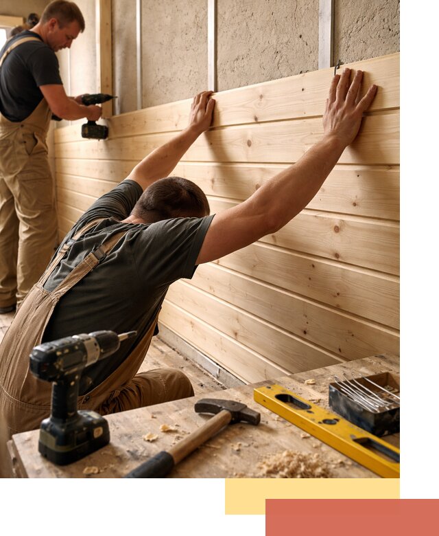 Монтаж деревянной вагонки на стены в находке быстро и качественно