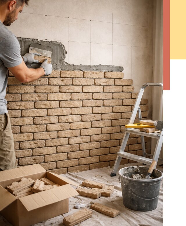 Монтаж декоративного кирпича в находке от 3301 руб./м² — быстро и недорого | ОТДЕЛОЧНИК-Нхд