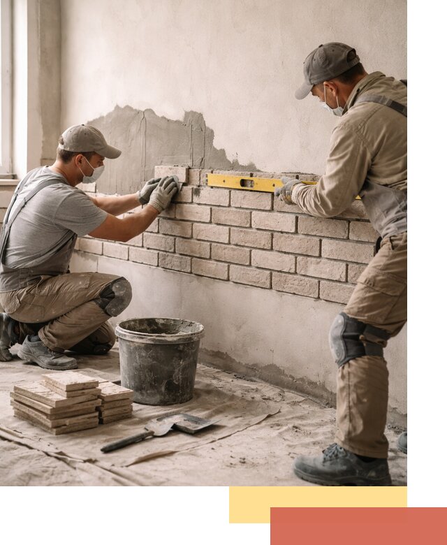 Монтаж декоративного кирпича профессионально в находке