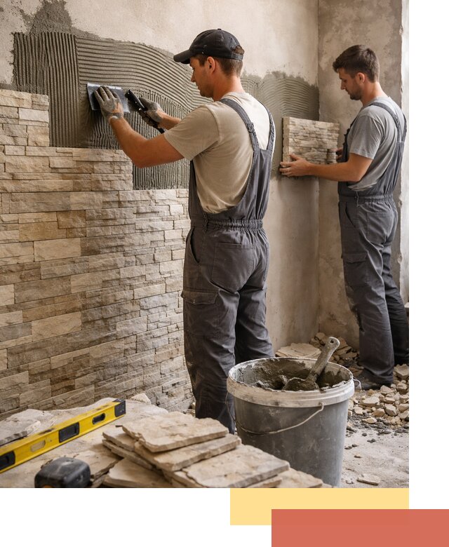 Монтаж искусственного камня в находке — облицовка стен и фасадов