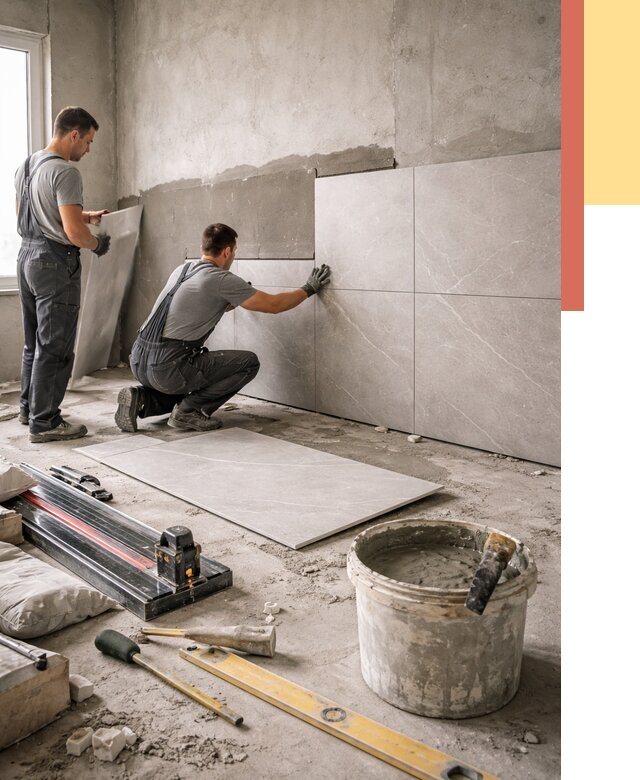 Облицовка стен керамогранитом в находке от 4332 руб./м² — услуги под ключ | ОТДЕЛОЧНИК-Нхд