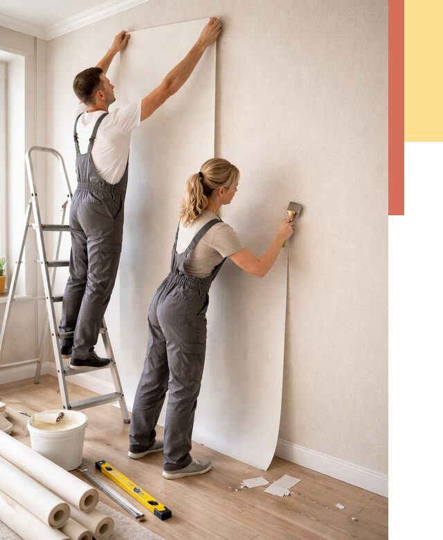 Поклейка флизелиновых обоев в находке от 6189 руб. | Быстро и недорого — ОТДЕЛОЧНИК-Нхд