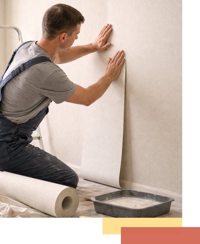 Поклейка флизелиновых обоев в находке качественно и быстро