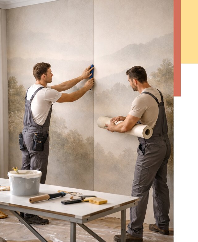 Поклейка фотообоев в находке от 8768 руб/м² — быстро и недорого | ОТДЕЛОЧНИК-Нхд