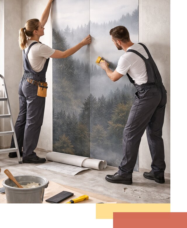 Поклейка фотообоев профессионально в находке под ключ