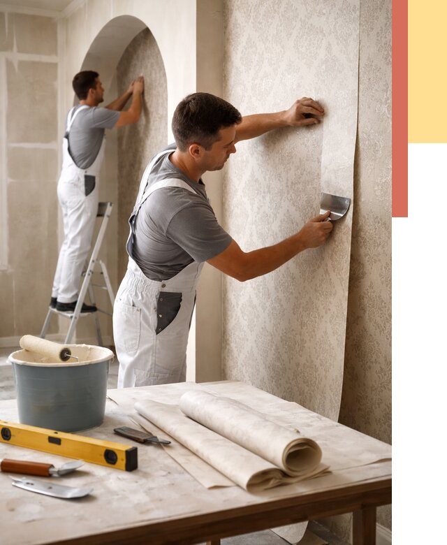 Поклейка обоев на сложные стены в находке от 2888 руб. под ключ | ОТДЕЛОЧНИК-Нхд