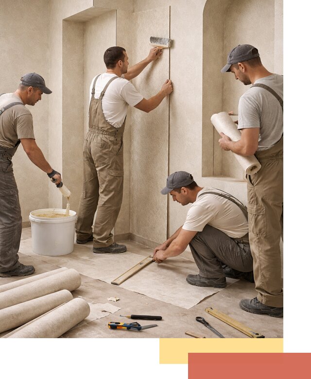 Поклейка обоев на сложные стены и неровные поверхности в находке