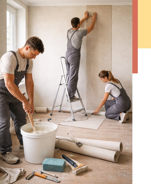 Оклейка стен обоями в находке от 3610 руб/м2 — быстро и недорого | ОТДЕЛОЧНИК-Нхд