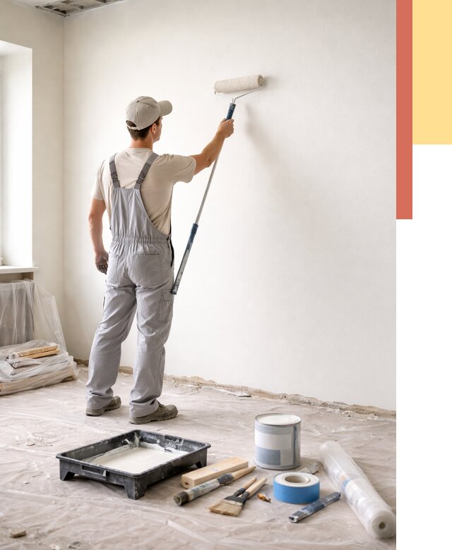 Покраска стен водоэмульсионной краской в находке от 464 руб. за м² | ОТДЕЛОЧНИК-Нхд