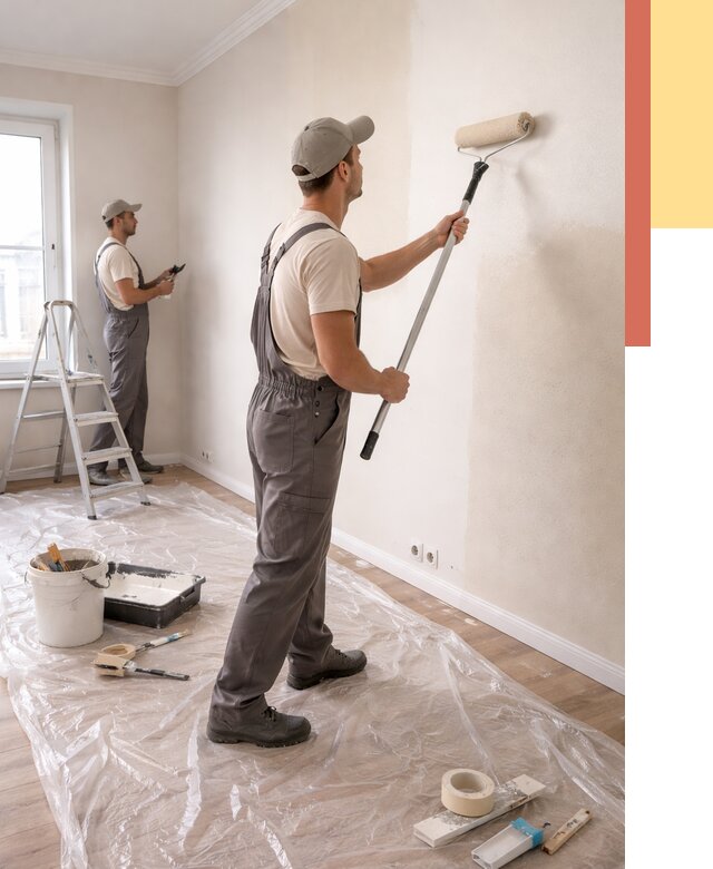 Покраска стен акриловой краской в находке от 3610 руб./м² — быстро и недорого | ОТДЕЛОЧНИК-Нхд