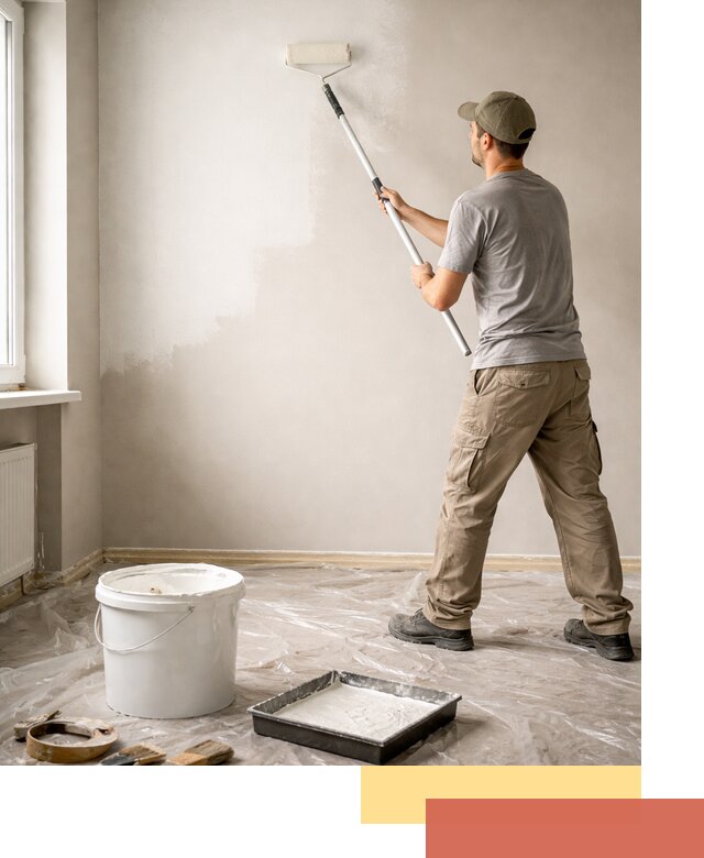 Покраска стен латексной краской в находке качественно и быстро