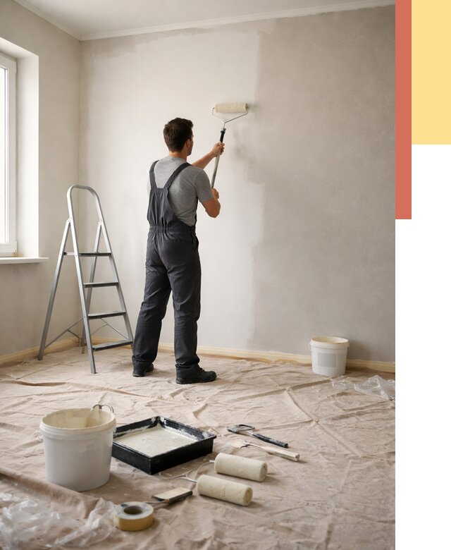 Покраска стен моющейся краской в находке от 361 руб./м² — быстро и недорого | ОТДЕЛОЧНИК-Нхд