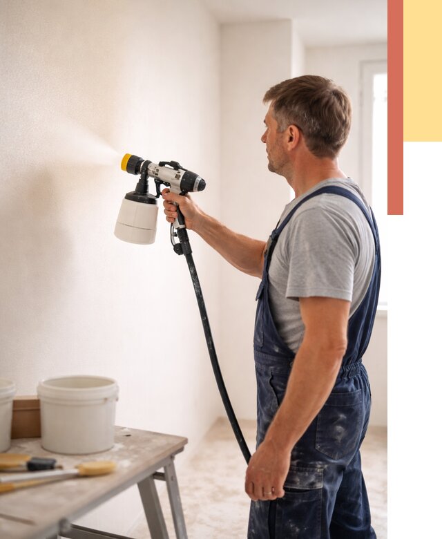 Покраска стен краскопультом в находке от 7736 руб. — механизированная покраска | ОТДЕЛОЧНИК-Нхд