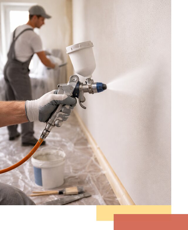 Покраска стен краскопультом в находке быстро и качественно