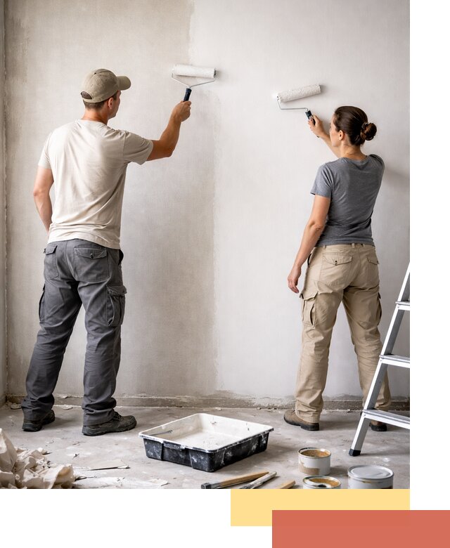 Окраска стен по стеклохолсту в находке качественно и долговечно