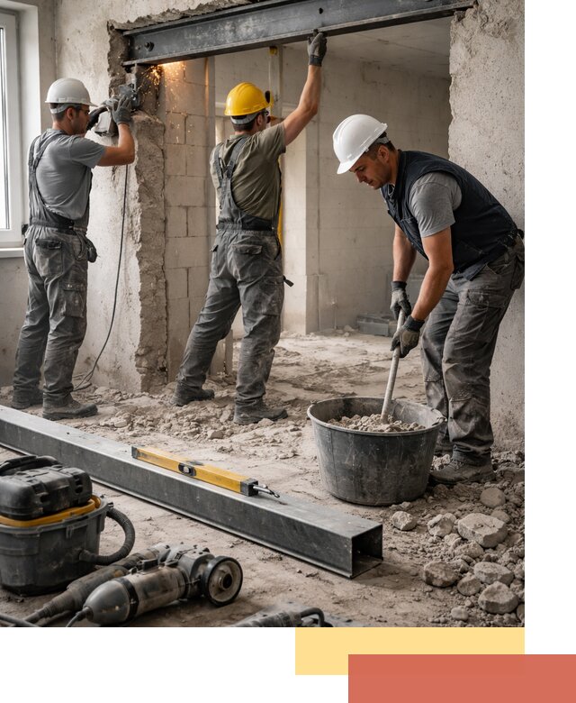 Создание проемов в стенах и несущих конструкциях в находке