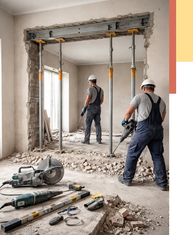 Прорезка проема в стене в находке от 4642 руб. — быстро и недорого | ОТДЕЛОЧНИК-Нхд