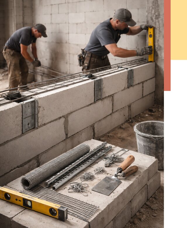 Армирование кладки перегородок в находке от 774 руб. под ключ | ОТДЕЛОЧНИК-Нхд