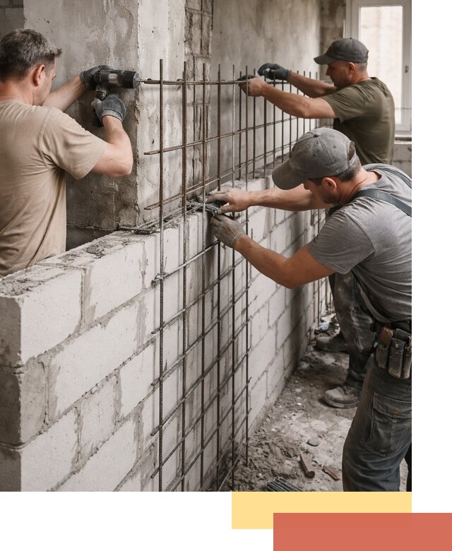 Армирование кладки перегородок в находке профессионально и надёжно
