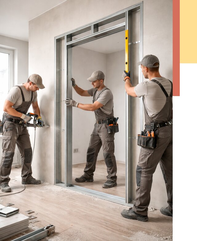 Устройство дверного проема в перегородке в находке от 4642 руб. под ключ | ОТДЕЛОЧНИК-Нхд