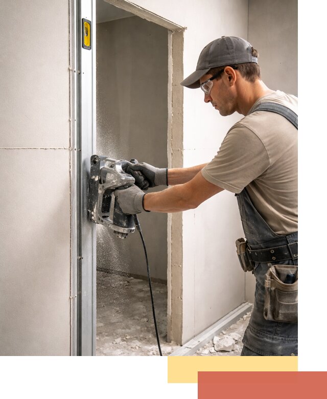 Устройство дверного проема в перегородке в находке