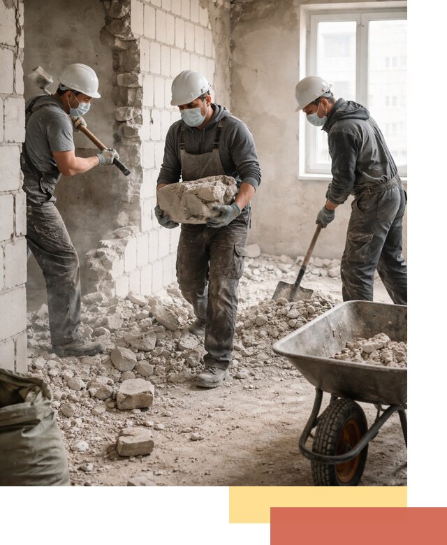 Демонтаж блочных перегородок в находке быстро и аккуратно