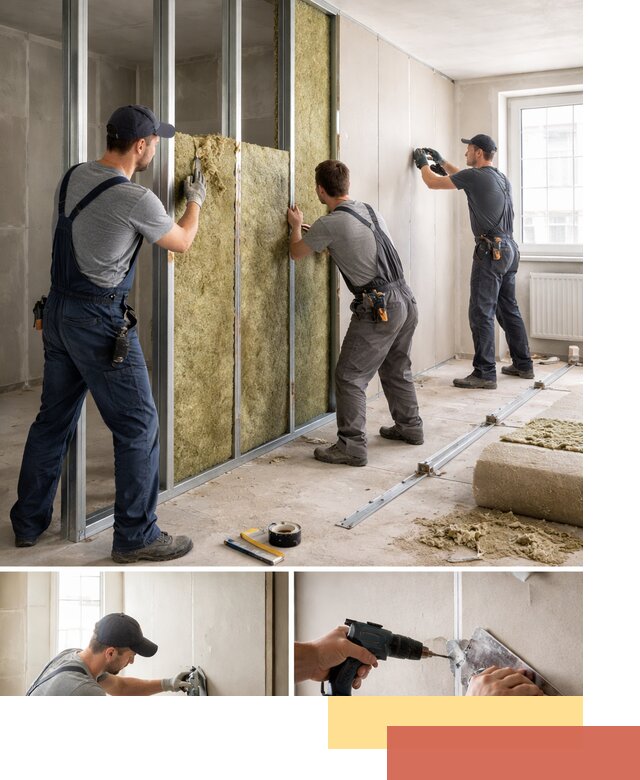 Перегородка из гипсокартона с шумоизоляцией в находке — монтаж под ключ