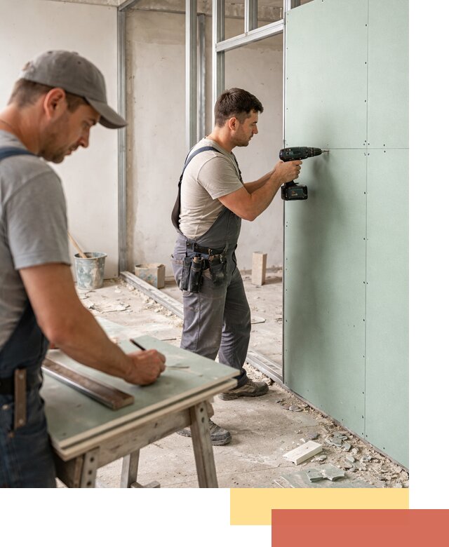 Перегородки из влагостойкого гипсокартона под ключ в находке